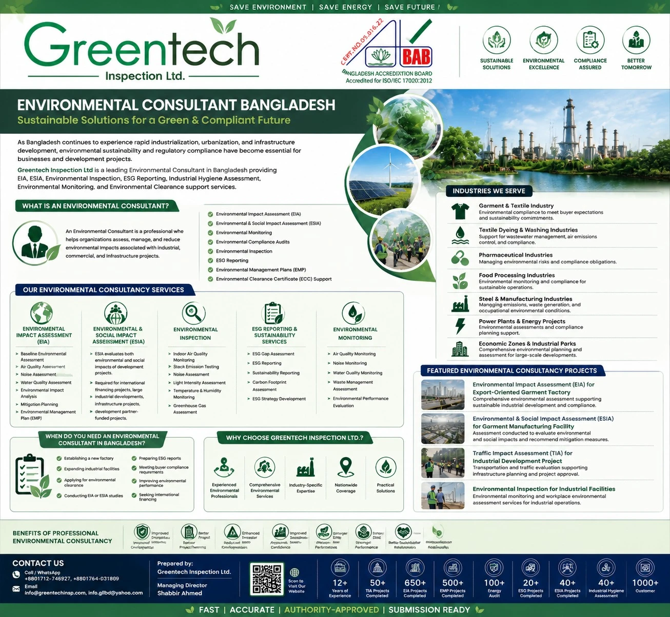 Environmental Consultant Bangladesh | Environmental Consultancy Services for Industries & Infrastructure Projects