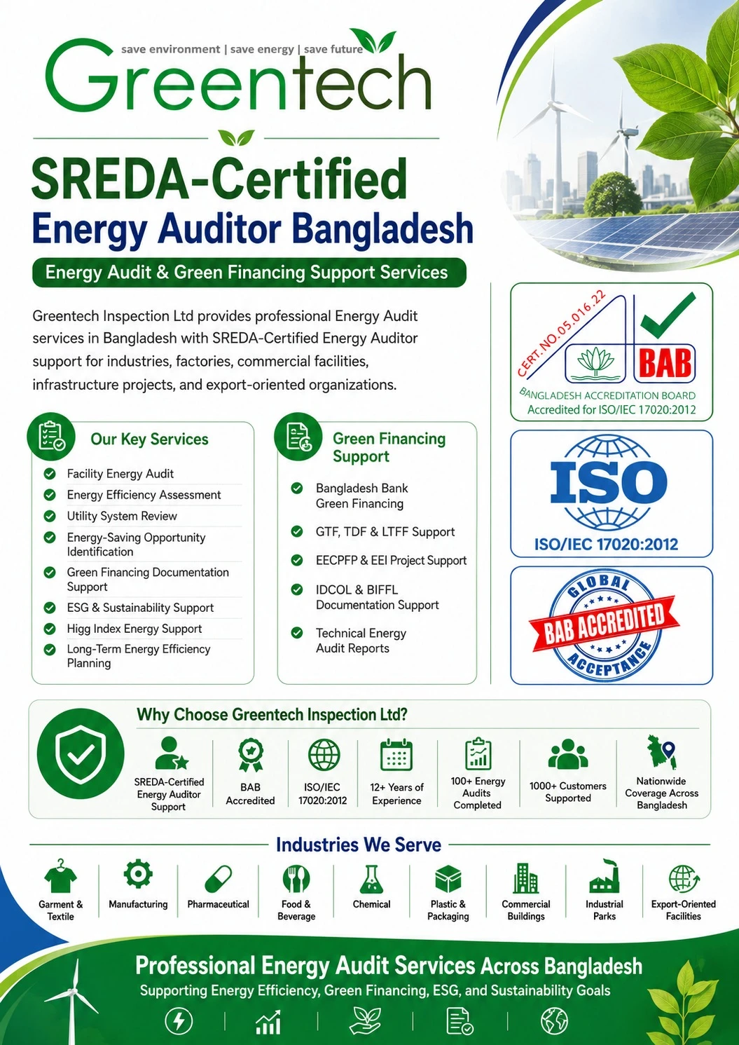 SREDA-Certified Energy Auditor Bangladesh | Energy Audit & Green Financing Support