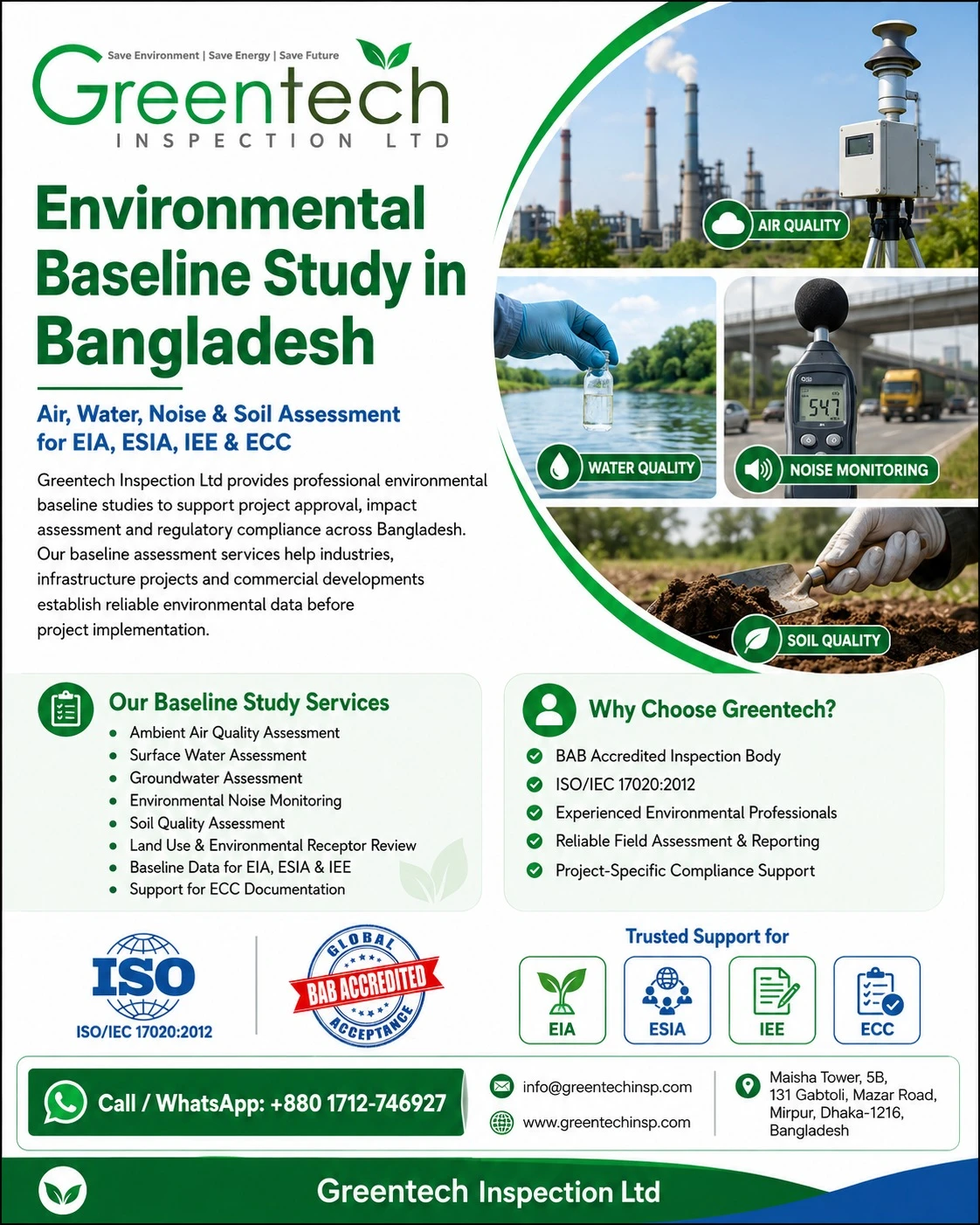 Environmental Baseline Study in Bangladesh  Complete Guide for EIA, ESIA, IEE, ECC and Project Approval