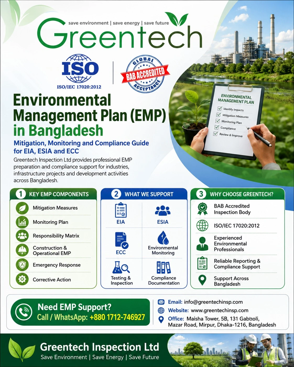 Environmental Management Plan in Bangladesh for EIA, ESIA & ECC